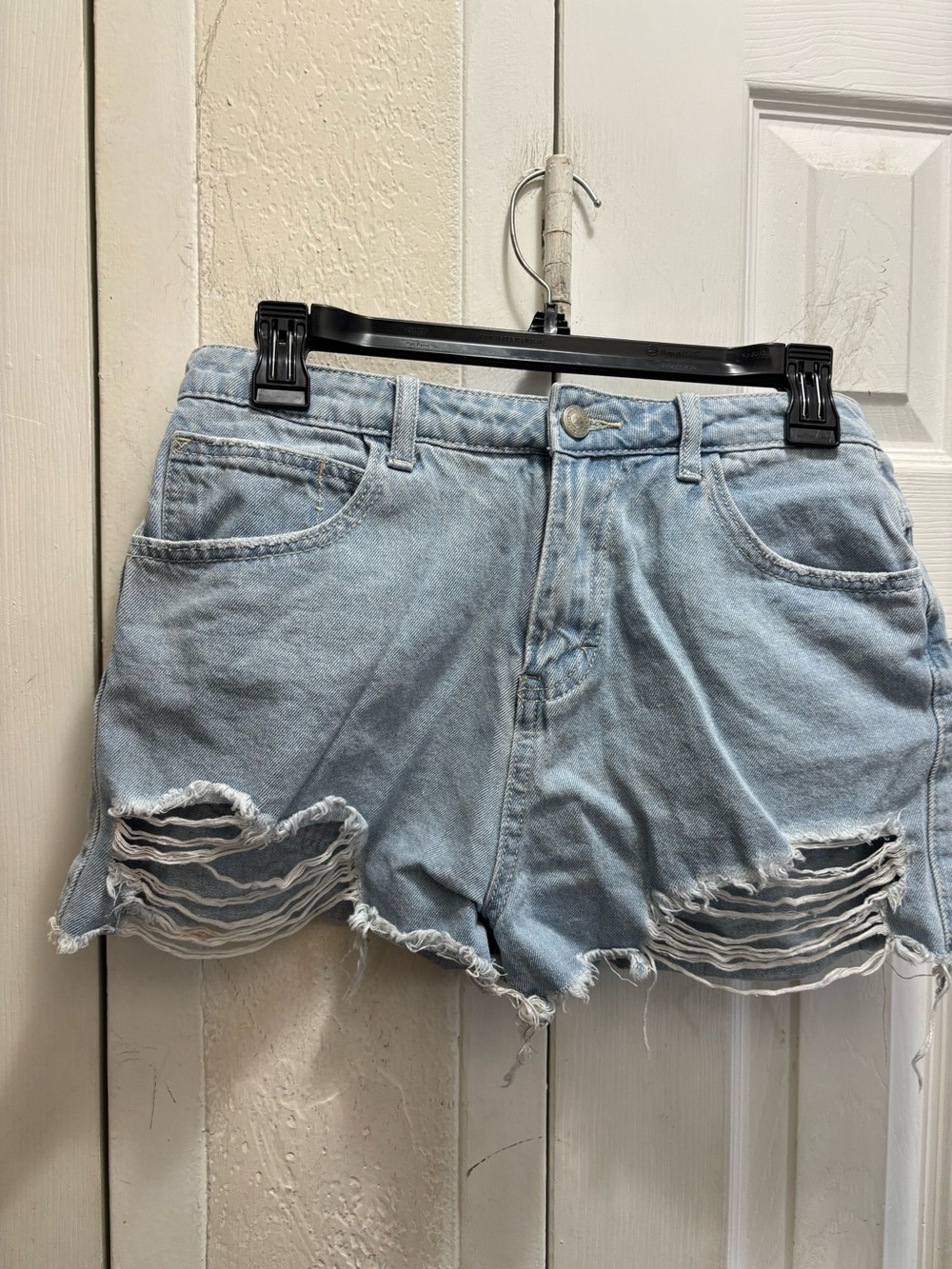 Princess Polly Light Wash Distressed Denim Shorts - Women